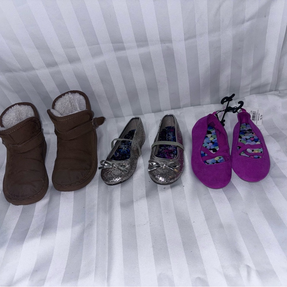 Girls shoes size 10 flats, boots, ballerina shoes